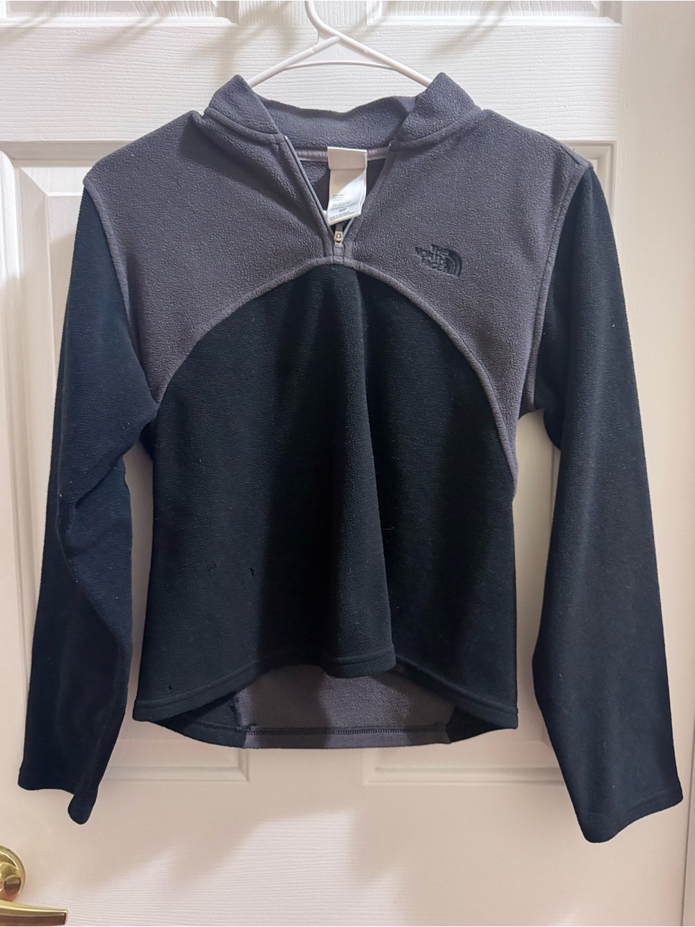 The North Face Women’s Black and Charcoal Quarter-Zip Fleece Pullover